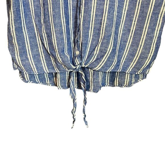 Jachs girlfriend linen blend striped tie top. - Picture 5 of 9
